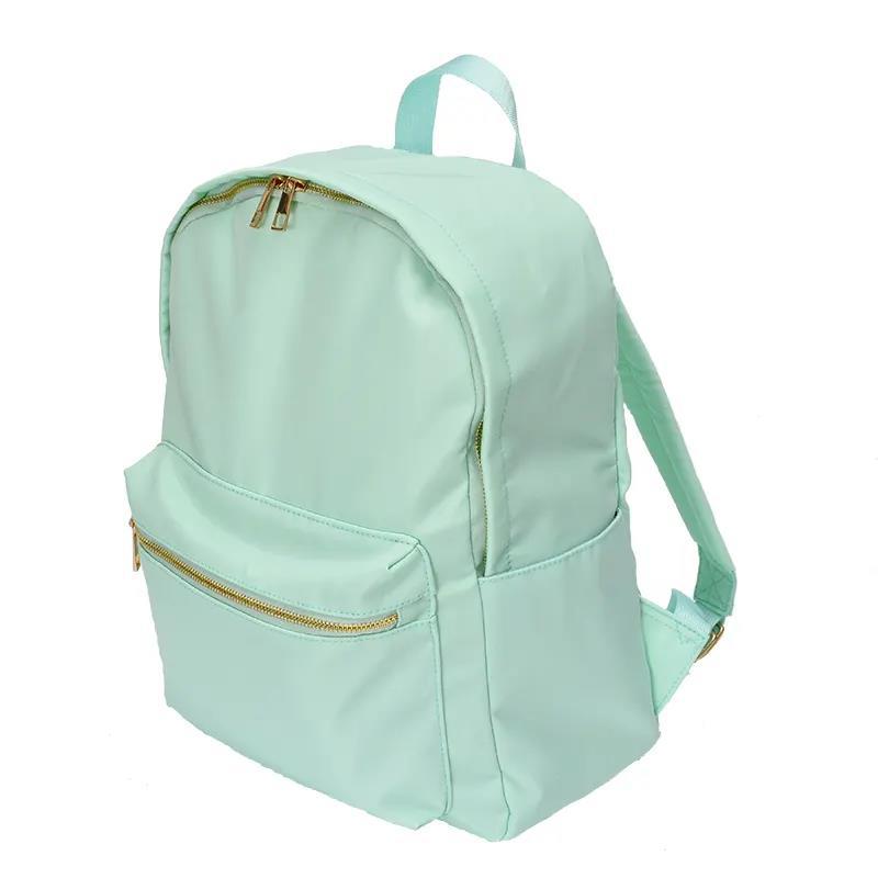 Waterproof Backpack Casual School Bag Large Capacity Solid Color Nylon Storage Bag For Student