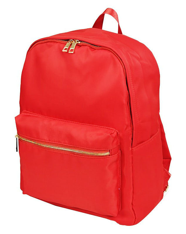 Waterproof Backpack Casual School Bag Large Capacity Solid Color Nylon Storage Bag For Student