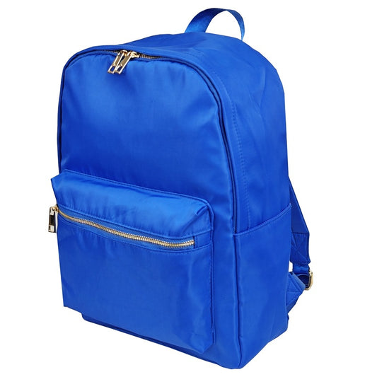 Waterproof Backpack Casual School Bag Large Capacity Solid Color Nylon Storage Bag For Student