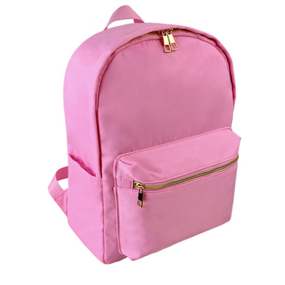 Waterproof Backpack Casual School Bag Large Capacity Solid Color Nylon Storage Bag For Student