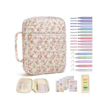 Quilted Cotton Book Storage Bag Portable Travel Prayer Book Cover Dustproof Book Sleeve For Bible Notebook Organizer