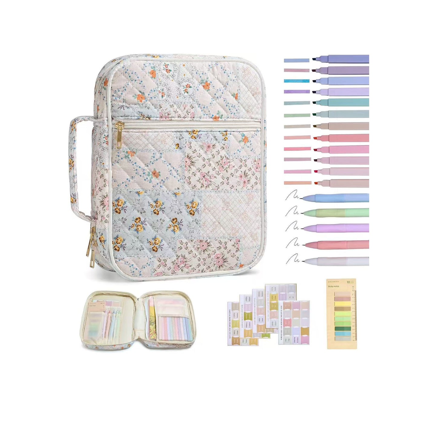 Quilted Cotton Book Storage Bag Portable Travel Prayer Book Cover Dustproof Book Sleeve For Bible Notebook Organizer