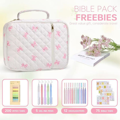 Quilted Cotton Book Storage Bag Portable Travel Prayer Book Cover Dustproof Book Sleeve For Bible Notebook Organizer