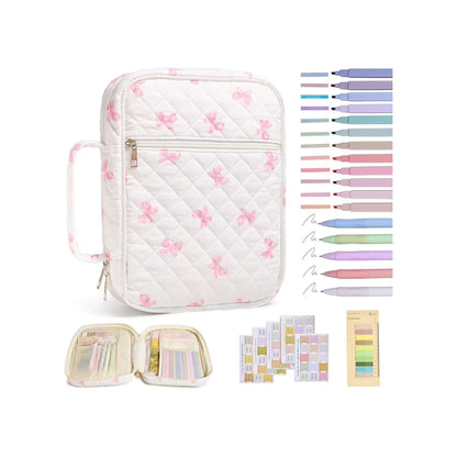 Quilted Cotton Book Storage Bag Portable Travel Prayer Book Cover Dustproof Book Sleeve For Bible Notebook Organizer