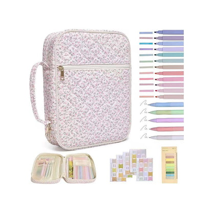 Quilted Cotton Book Storage Bag Portable Travel Prayer Book Cover Dustproof Book Sleeve For Bible Notebook Organizer