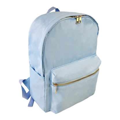 Waterproof Backpack Casual School Bag Large Capacity Solid Color Nylon Storage Bag For Student