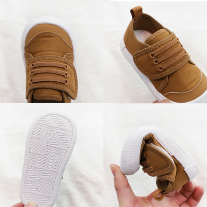 Indoor Children Canvas Shoes Baby Shoes Soft Sole Velcro Girls Boys Kids Sports Shoes