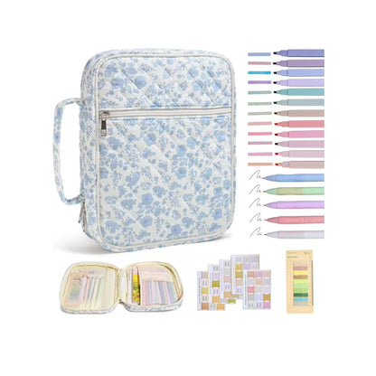 Quilted Cotton Book Storage Bag Portable Travel Prayer Book Cover Dustproof Book Sleeve For Bible Notebook Organizer