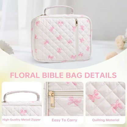 Quilted Cotton Book Storage Bag Portable Travel Prayer Book Cover Dustproof Book Sleeve For Bible Notebook Organizer
