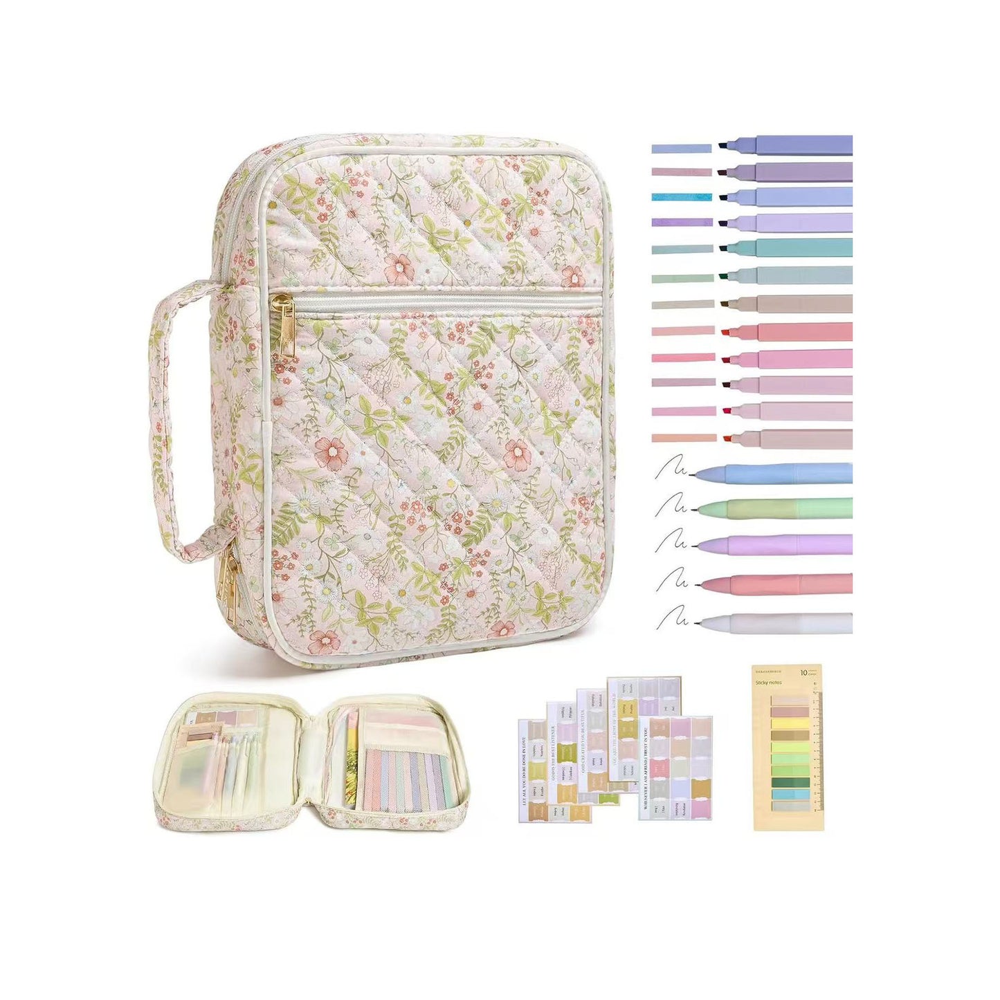 Quilted Cotton Book Storage Bag Portable Travel Prayer Book Cover Dustproof Book Sleeve For Bible Notebook Organizer