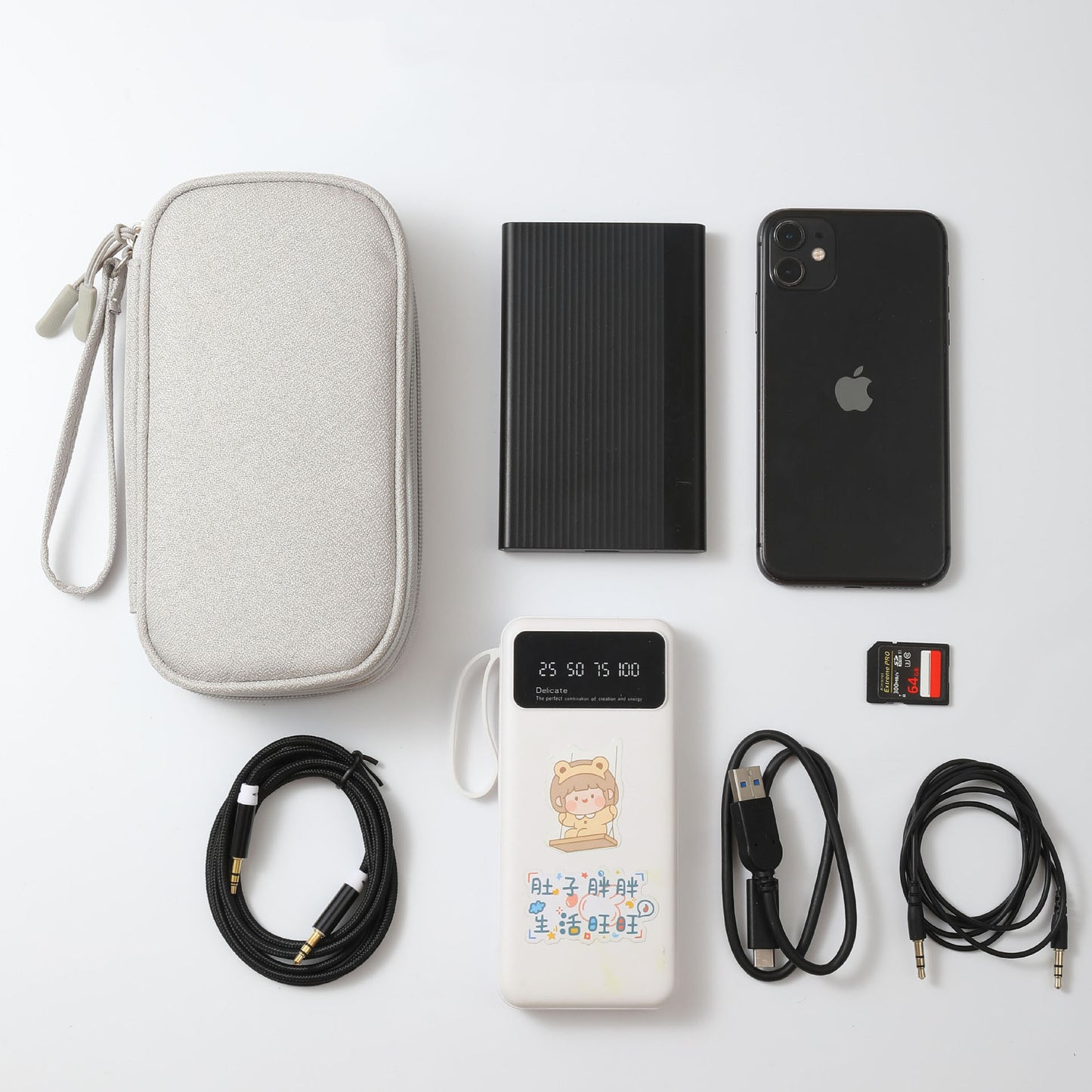 Digital accessories storage bag, multi-layer power bank, hard drive charging treasure, USB flash drive shield, earphone dustproof data cable