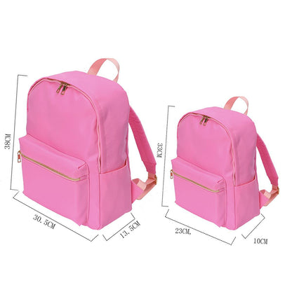 Waterproof Backpack Casual School Bag Large Capacity Solid Color Nylon Storage Bag For Student